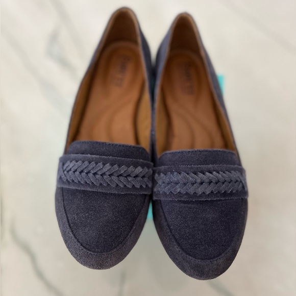 Born Shoes - Born Blue Suede Loafer braided sz 6.5